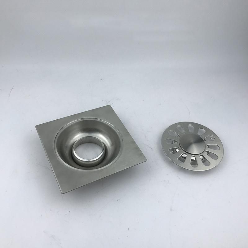 Toilet 1.5mm Thickness Square Stainless Steel Floor Drain Cover with Buckle Engineering Single and Double Water Seal Odorless Floor Drain