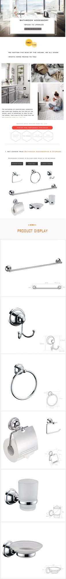 North America Zinc Alloy Wall Mounted Modern Apartment Chrome Bathroom Hardware Accessory Set