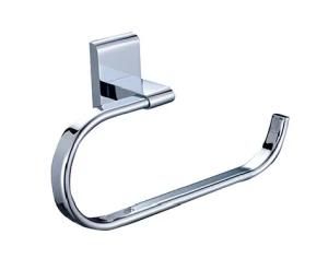 Full Brass Wall Mounted Sqare Chrome Towel Ring