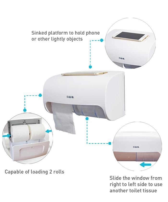 Wall Mounted Toilet Multi-Roll Paper Towel Tissue Dispenser