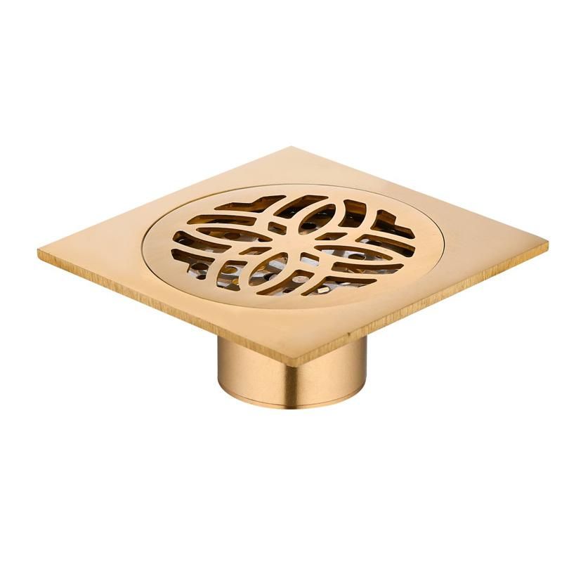 Brass Bathroom Drainer Metal Brass Conceal Invisible Square Strainer Drain Shower Floor Drain