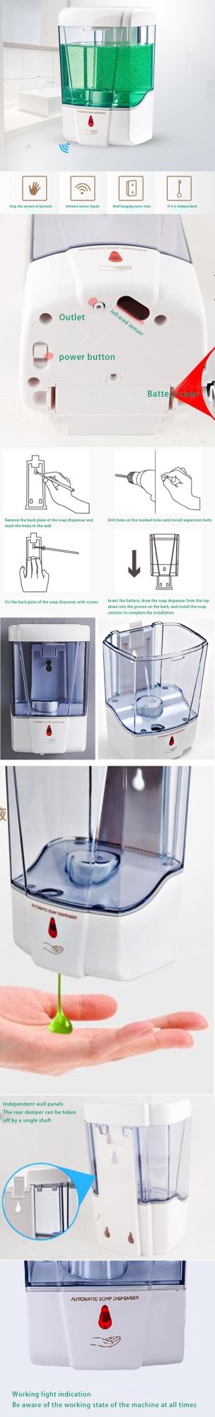 2020 Soap Dispenser Infrared 600ml / Liquid Dispenser Pump Soap Washroom