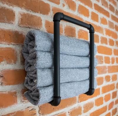 Rustic Wall Pipe Shelf with Towel Bar, 24&quot; Towel Racks for Bathroom 1 Tiered