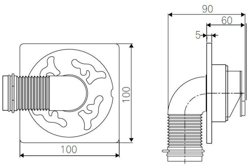 Anti Odor 4 Inch Stainless Steel Washing Machine Dual-Use Engineering Shower Square Floor Drain