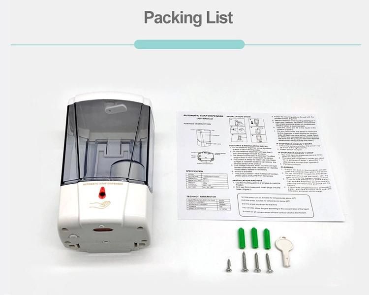 Saige 1000ml Wall Mount Plastic Touch Free Hand Sanitizer Liquid Dispenser