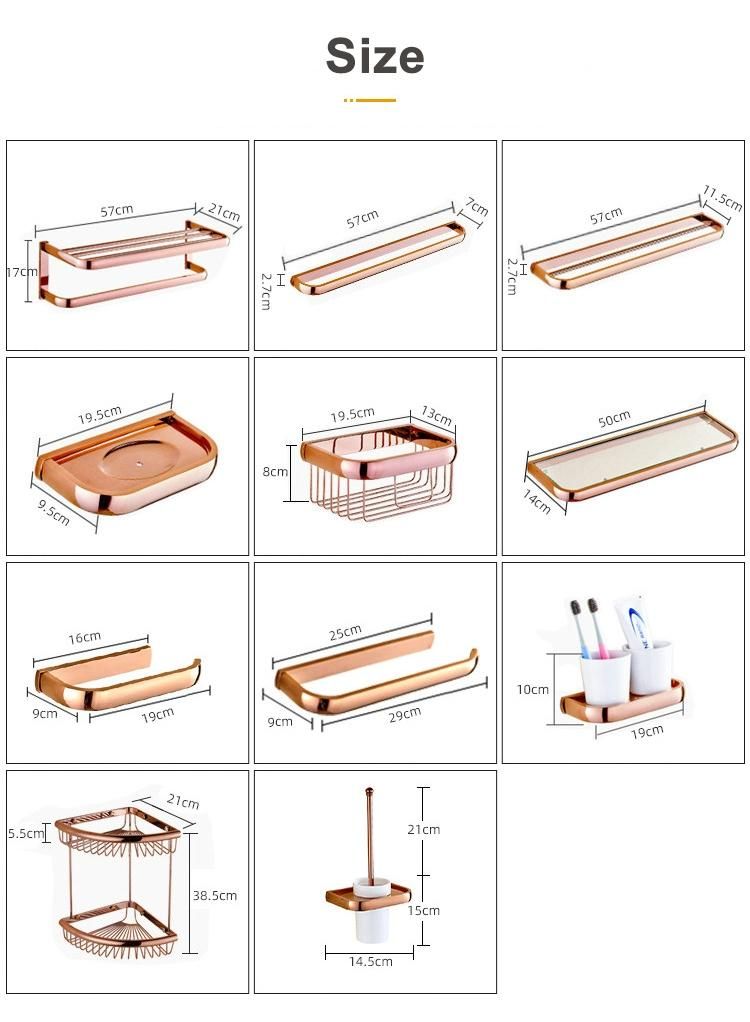 Hotel Rose Gold Towel Shelf Holder Wall Mount Modern Brass Towel Rack
