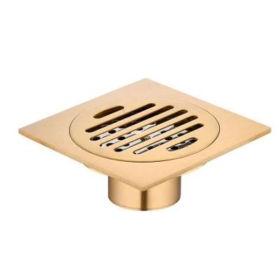 Brass Bathroom Drainer Brass Tile Insert Conceal Square Strainer Drain Shower Floor Drain