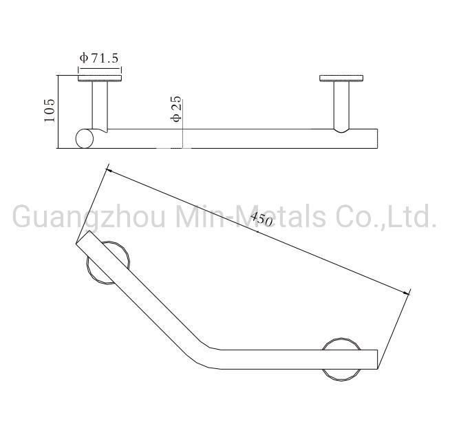 Stainless Steel Handrail Hotel Equipment Safe Grab Bar with Soap Dish Mx-GB403b