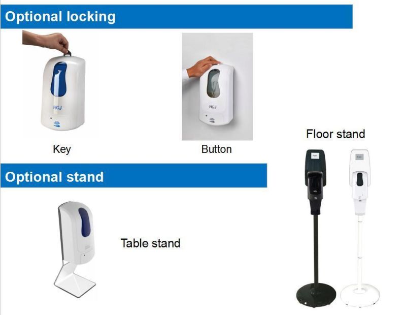 Hotel 1000ml Adjust Dose Electric Auto Gel Spray Hand Sanitizer Dispenser