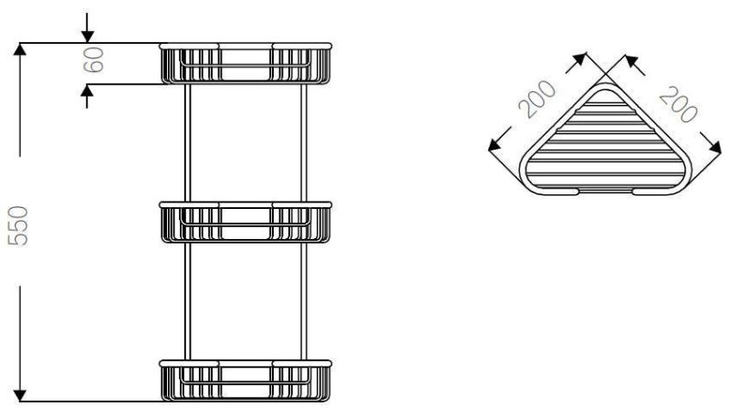 Bathroom Accessories 304 Stainless Steel Shower Shelf