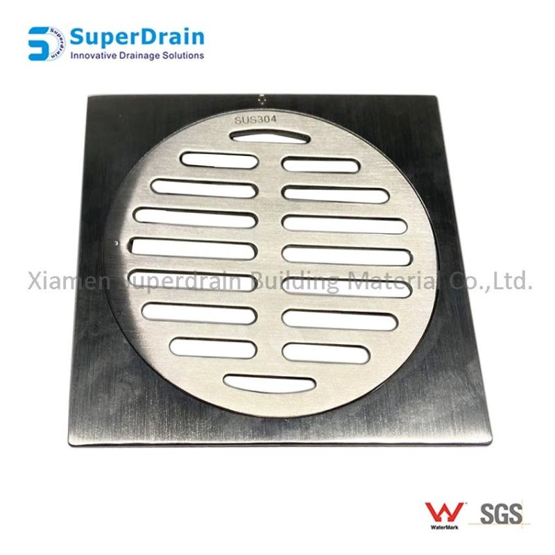 SUS 304 Tile Insert Invisible Square Shower Floor Drain