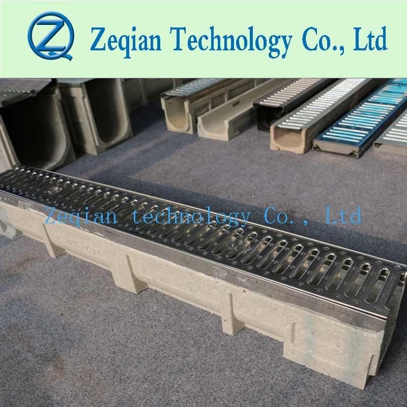 Polymer Channel Drain with Metal Cover for Rain Water