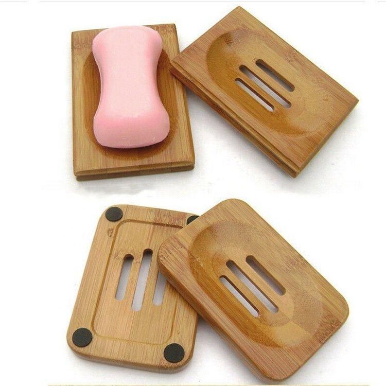 Soap Dishes & 3PCS Soap Bags Natural Handmade Wooden Soap Holders for Bathroom Kitchen Accessories