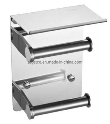 As01-A022 Bathroom Accessories Vertical Double Paper Holder (with shelf)