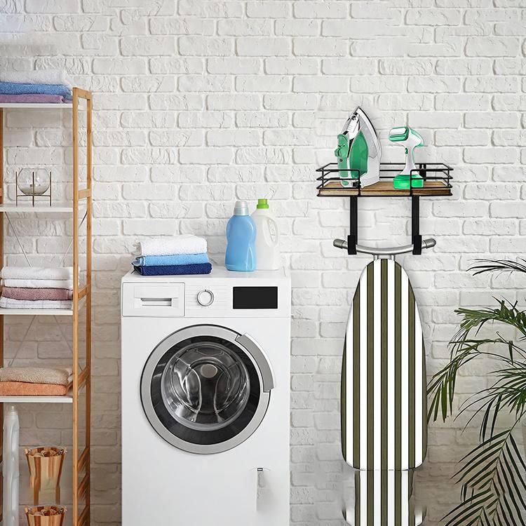 Laundry Room Iron Ironing Board Holder Hanger Wall Mount Shelf