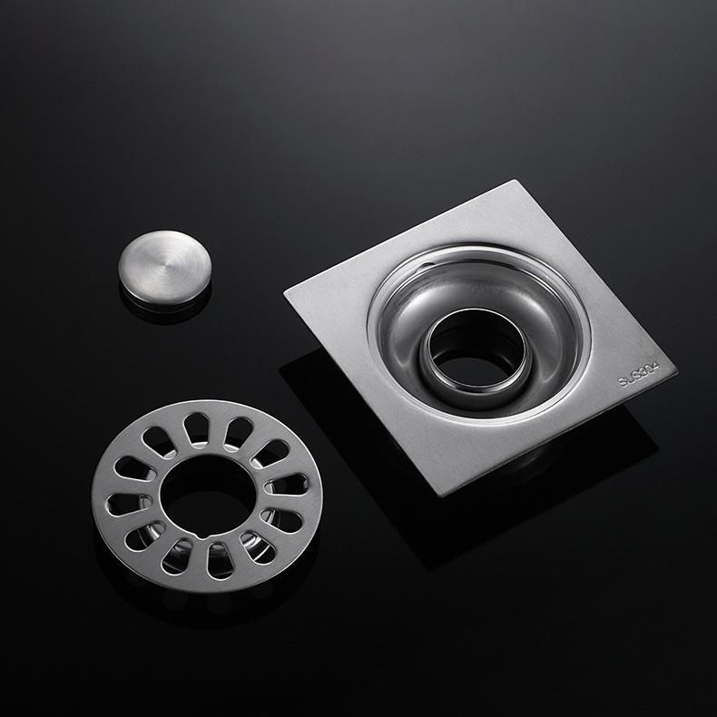 Bathroom Floor Drain 3mm Thickness 304 Stainless Steel Floor Drain 10*10 Square Project Odor-Proof Floor Drain Floor Drain