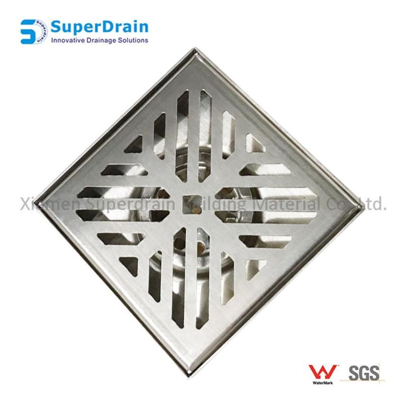 Stainless Steel Square Shape Brass Bathroom Shower Floor Drainer
