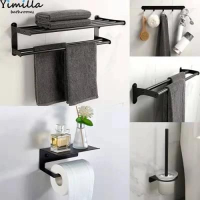 SUS304 Bathroom Storage Shelf Accessories Set Towel Rack Bathroom Accessory