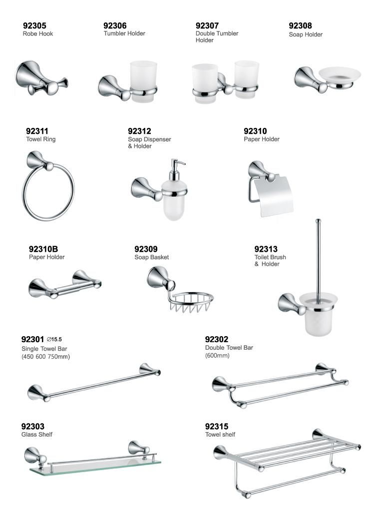 Bathroom Accessory Sets Over The Door Towel Rack Tissue Holder Cheap Sample Available Chrome Hotel Washroom Toilet Accessories 6 Piece Bathroom Accessories