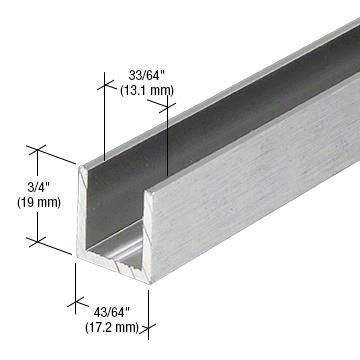 Brushed Stainless 1/2&quot; Fixed Panel Shower Door Deep U-Channel - 95&quot;