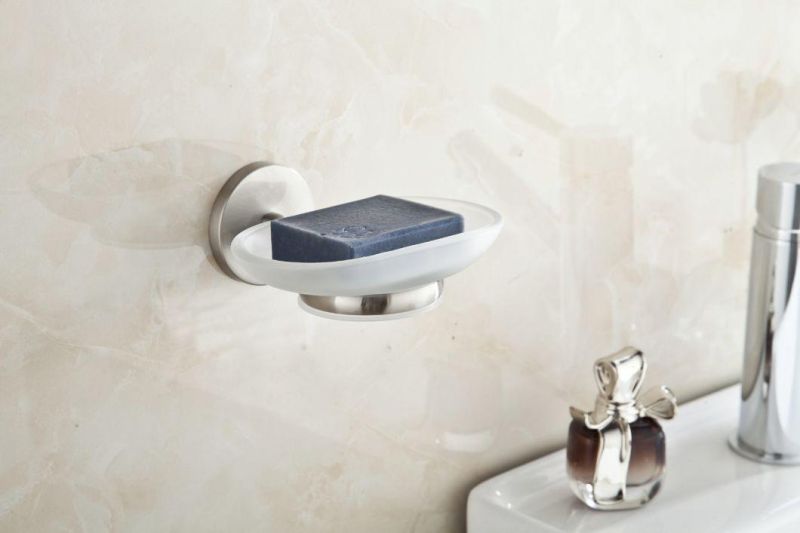 Zinc Alloy Soap Holder with Brush Nickel Surface Finishing