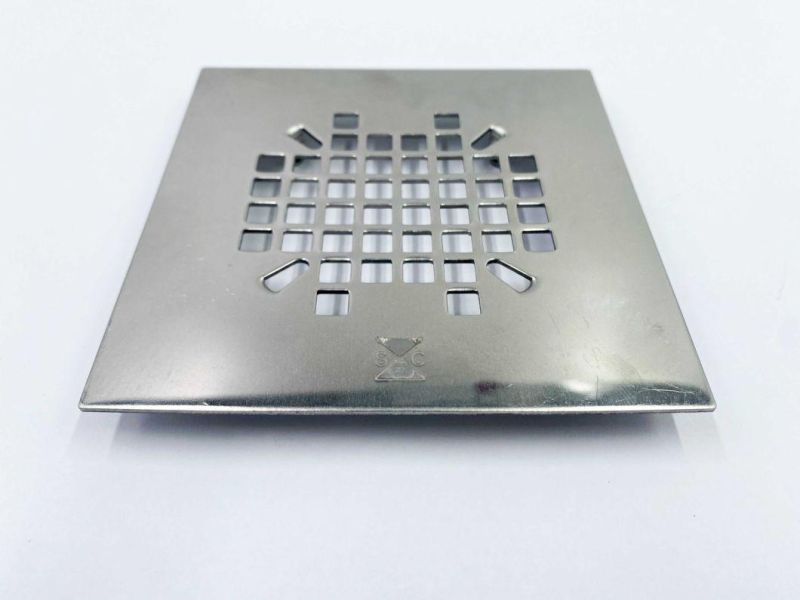 Stainless Steel 304 Polished Surface 4" Square Shower Drain