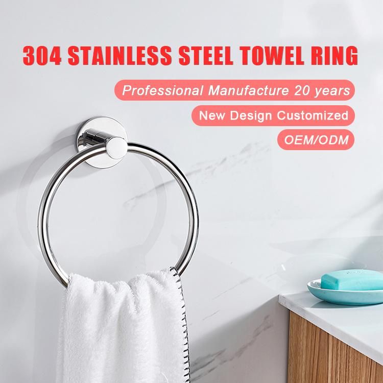 Hotel Bathroom Accessories 304 Stainless Steel Towel Holder Towel Ring