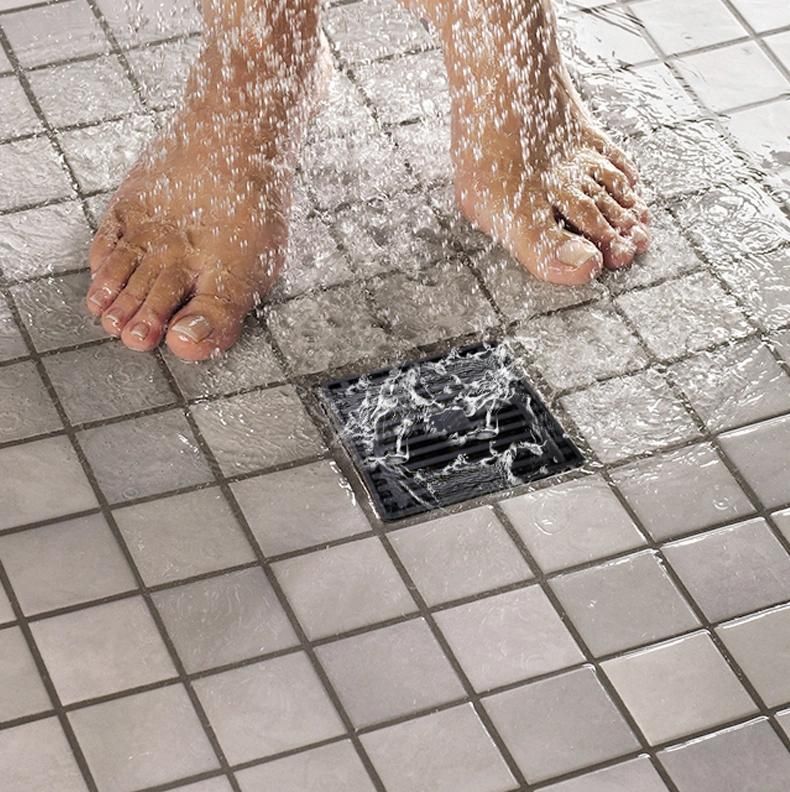 Black Basin Drainer Bathroom Floor Drain Concealed Water Floor Drainer