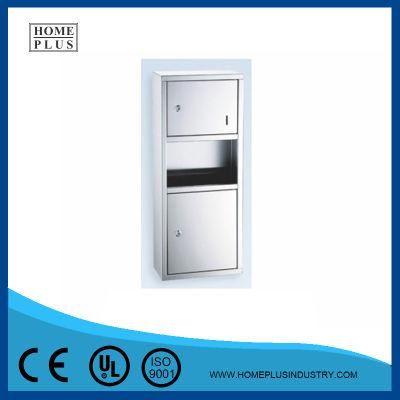 Wall Mounted Embedded Stainless Steel Paper Towel Dispenser with Waste Bin