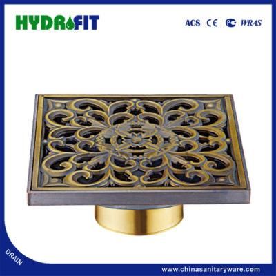 Square Antique Brass Color 10*10cm, 15*15cm Zinc Alloy Floor Drain (FD3124)