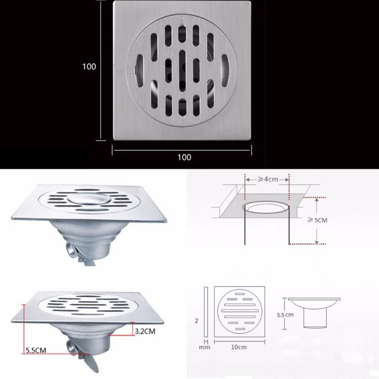 304 Stainless Steel Big Long Linear Odor-Resistant Rectangle Commercial Usage Bathroom Floor Drain