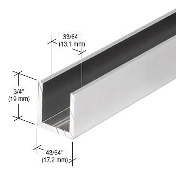 Satin Anodized 1/2&quot; Fixed Panel Shower Door Deep U-Channel - 95&quot;