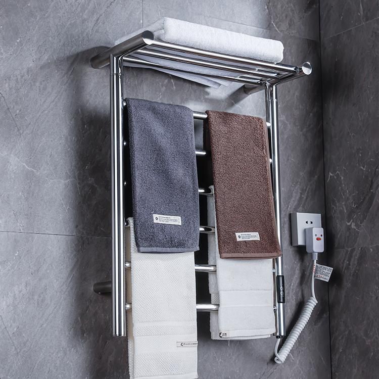 Kaiiy Wall Mount Free Standing Electric Towel Warmer with Timer Heated Towel Rack