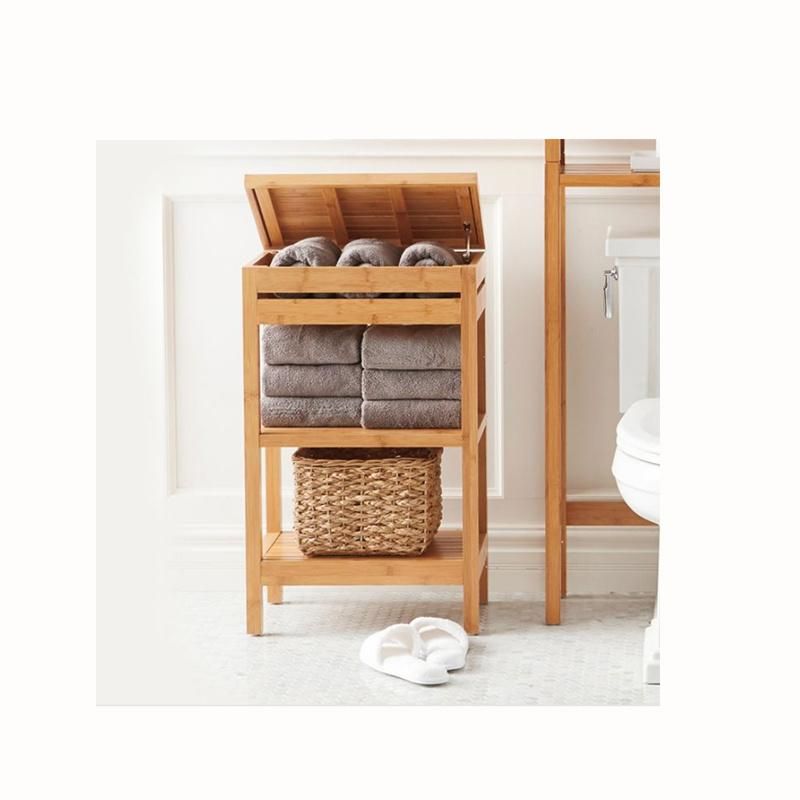 Multifunctional Bamboo Bathroom Shelf Bamboo Bath Corner Shower Shelf with Storage
