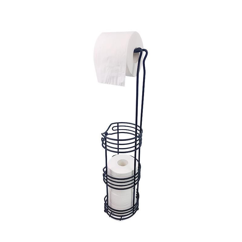 Metal Freestanding Toilet Paper Roll Holder Stand