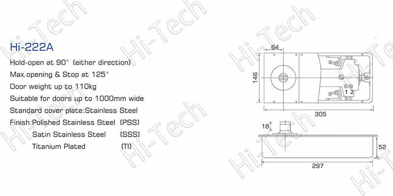 Hi-222A Good Quality Heavy Floor Spring Directly From Factory with Double Cylinder