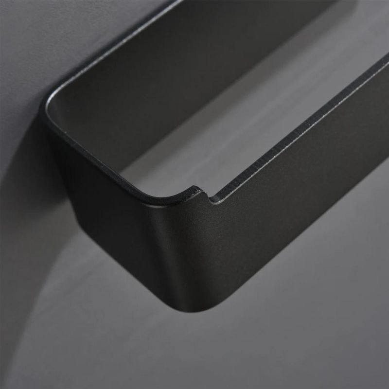 Adhesive Toilet Paper Holder Wall Mount Aluminum Matte Black