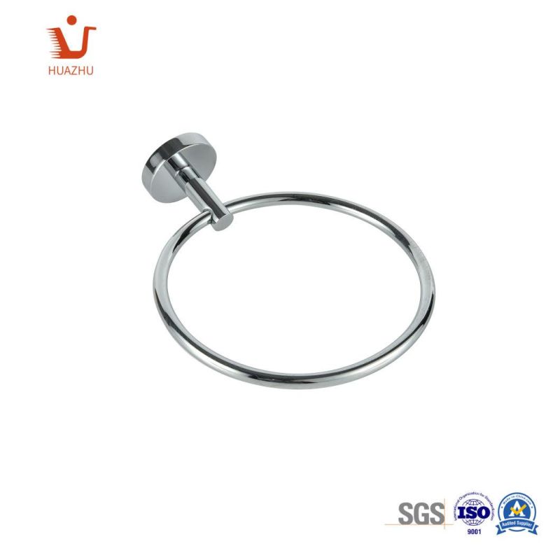 Round Style Mirror Towel Ring Polished Chrome Bathroom Hotel