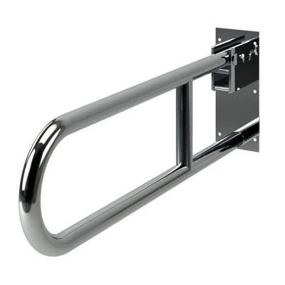 Bathroom Accessories Stainless Steel Safety Handrail Swing-up Grab Bar for Disabled with Paper Holder