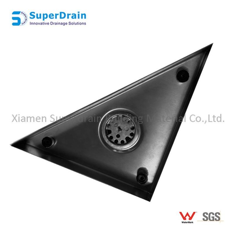 Triangle Floor Drain Tile Bathroom Sink Drain Shower with Flange Grate