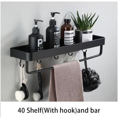 Wall Kitchen Accessories Storage Holder Black Shelf