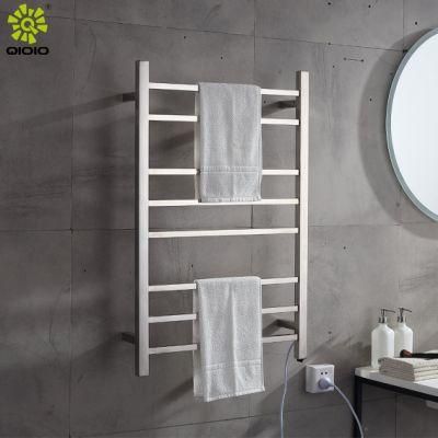 Factory Bathroom Accessories 304 Stainless Steel Square Wall Mounted Heated Towel Rack