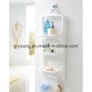 Multi-Function Shower Shelf Rack Plastic Bathroom Shelves with Hook