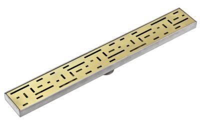 304 Stainless Steel Anti-Odor Gold Long Linear Shower Floor Drain Bathroom Drainer