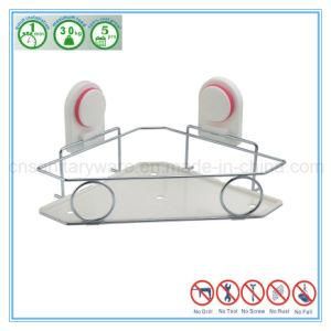 Chromed Plated Bathroom Removable Corner Shelf with Suction Cup Triangle Rack