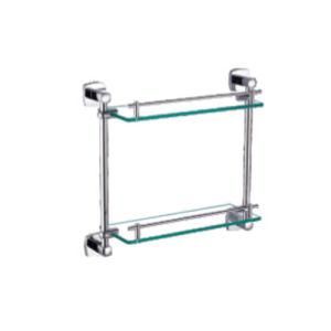 Bathroom Accessories High Quality Double Glass Shelf (SMXB 72811-D)