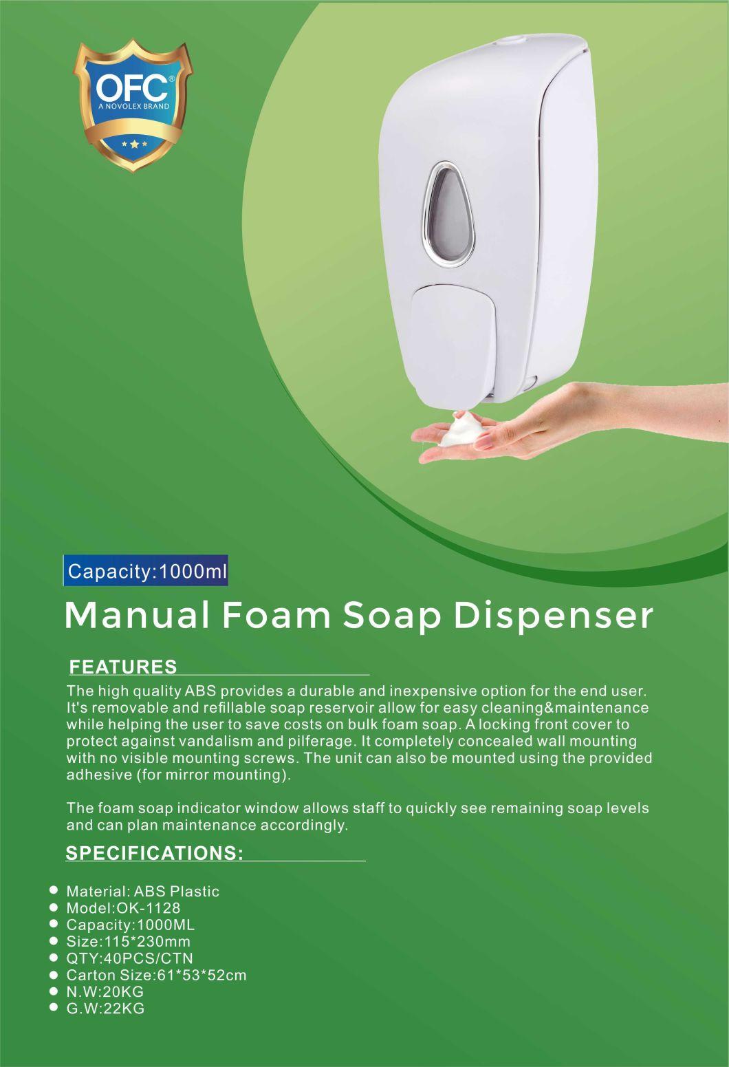 Durable Plastic Soap Dispenser Manual Operated Dense Foam