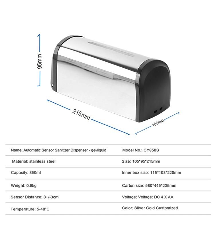 850ml Automatic Disinfectant Hand Sterilizer Dispenser