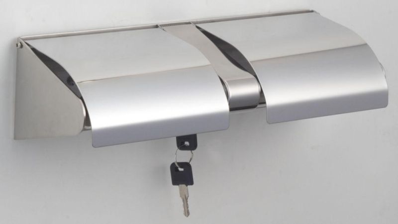 Td-2372 Stainless Steel Double Toilet Tissue Paper Holder with Lock