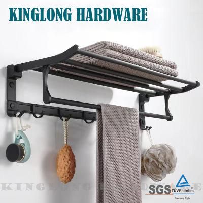 Stainless Steel Bathroom Hardware Sets Fittings Hotel Style Black Tower Bar/Rack